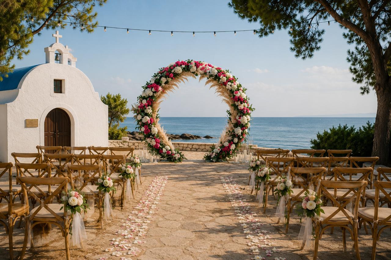 Στολισμός γάμου σε γέφυρα πισίνας από την elegant design
